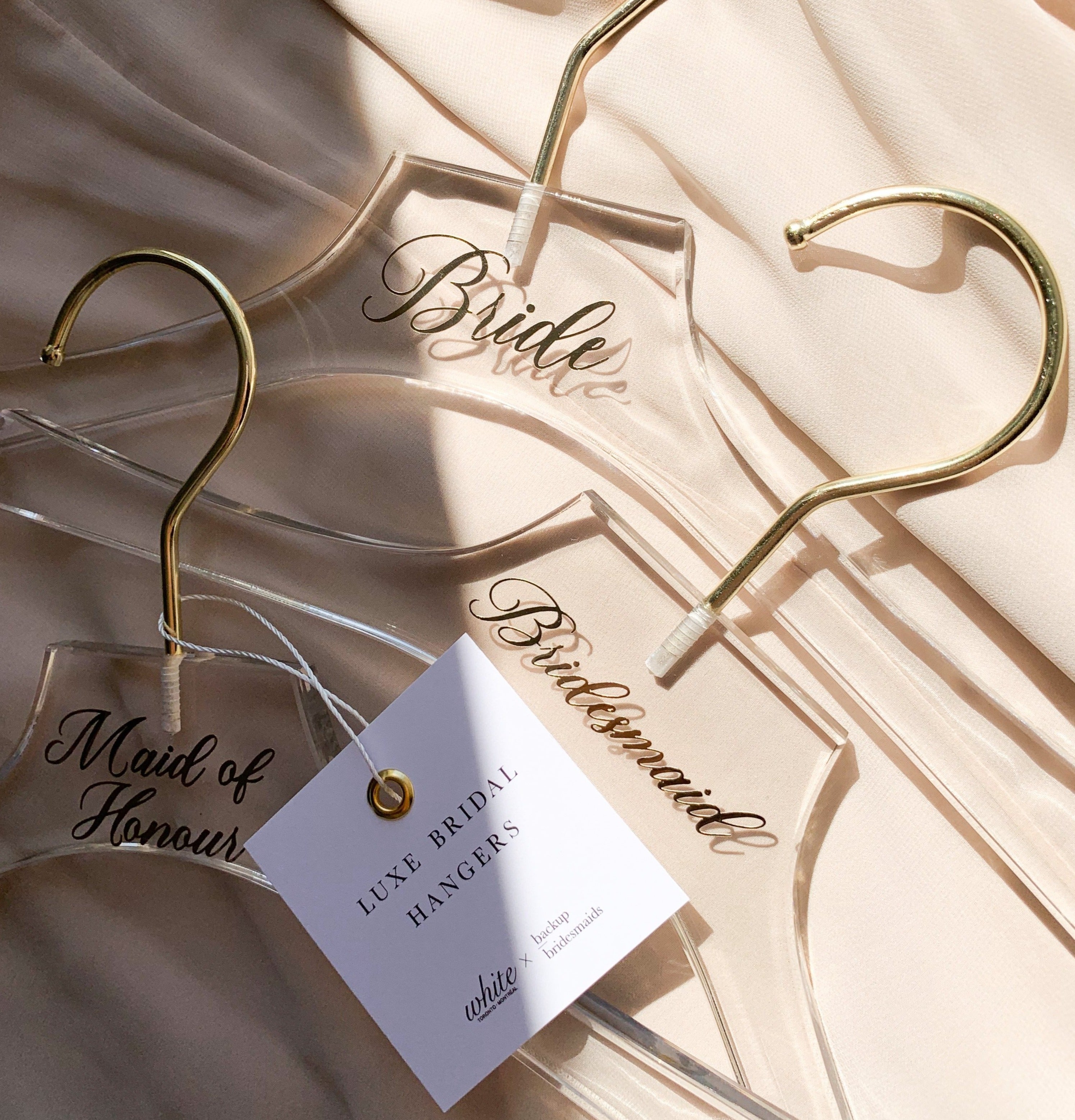 White Toronto Luxe Bridal Hangers